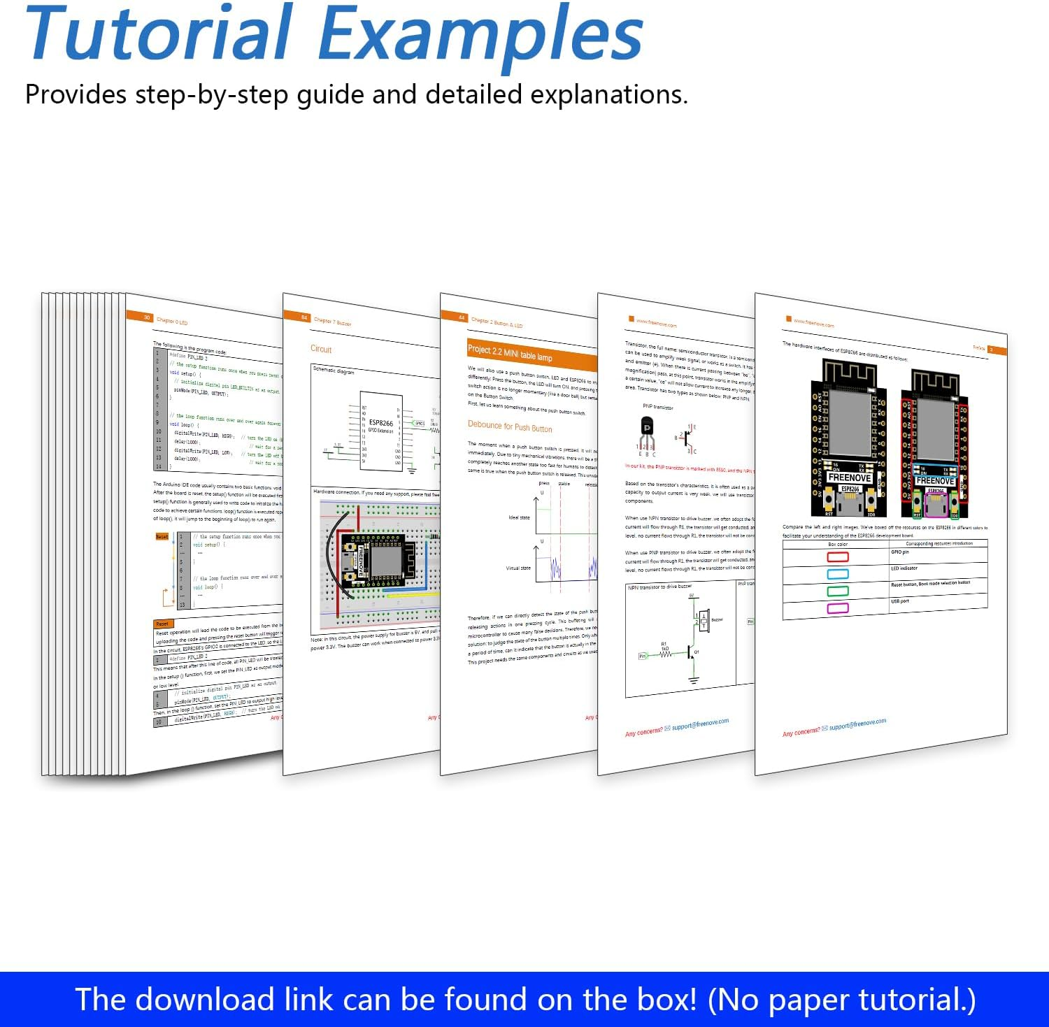 Freenove Ultimate Starter Kit for ESP8266 (Included), 32-Bit 160 Mhz Mini Microcontroller, Onboard Wi-Fi, Python C Java, 715-Page Detailed Tutorial, 218 Items, 109 Projects image number 5