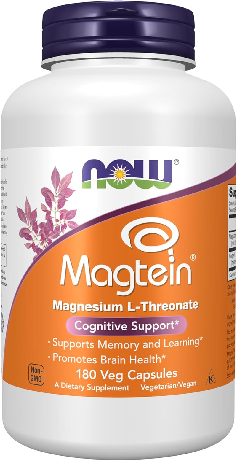 NOW Supplements Magtein, Magnesium L-Threonate, Cognitive Support*, 180 Veg Capsules image number 4