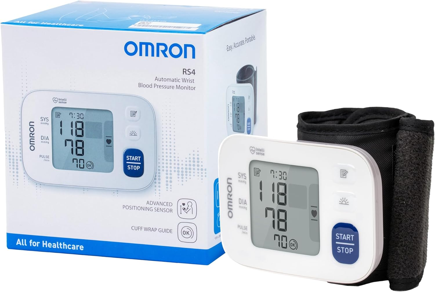Omron RS4 Wrist Blood Pressure Monitor with Intelligence Technology, Cuff Wrapping Guide and Irregular Heartbeat Detection for Most Accurate Measurement image number 4