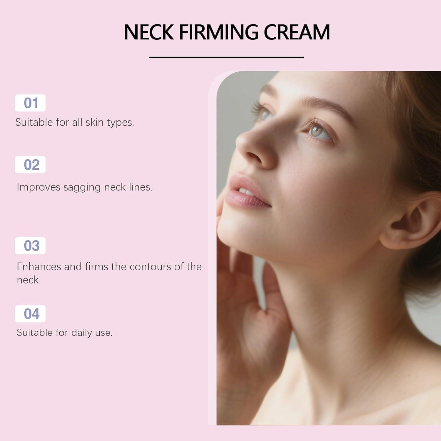 Neck Creams for Tightening and Firming, Lifting Sagging Skin with Gua Sha Tool, Collagen, Retinol, anti Aging Moisturizer Cream for Neck and D&eacute;collet&eacute; for Crepey Skin, Fine Lines, Jawline image number 4