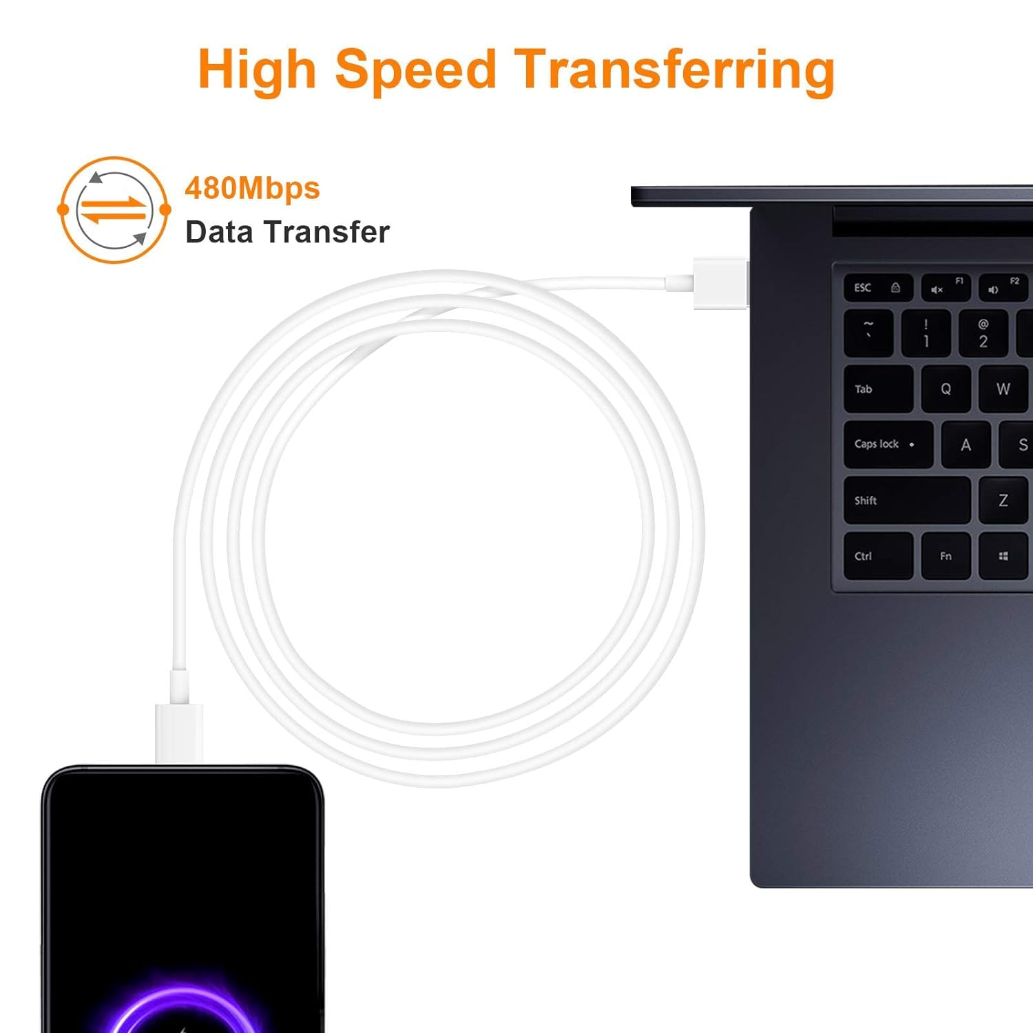 Turbo Charge 120W Cable for Xiaomi, Fast Charging USB Cable 6A Hyper Charge 65W Max. USB C Data Transfer 480 Mbps Android Auto. USB C Cable 67W 6A for Mi 11 Ultra, Xiaomi/Redmi Poco, Black Shark image number 3
