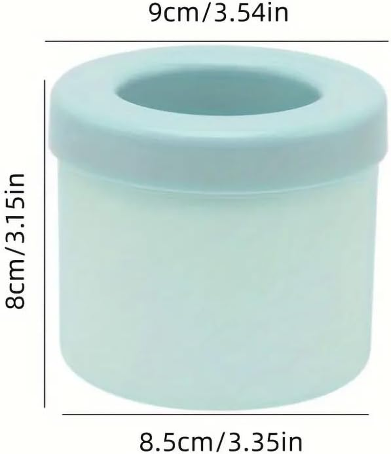 AIMALL Silicone Ice Cream Mold Ice Box Food Grade Silicone Ice Cream Maker, Household Ice Bucket with Easy Release, Available in Yellow, Blue, and Grey, 3.35"X3.54"X3.15" - Blue image number 6