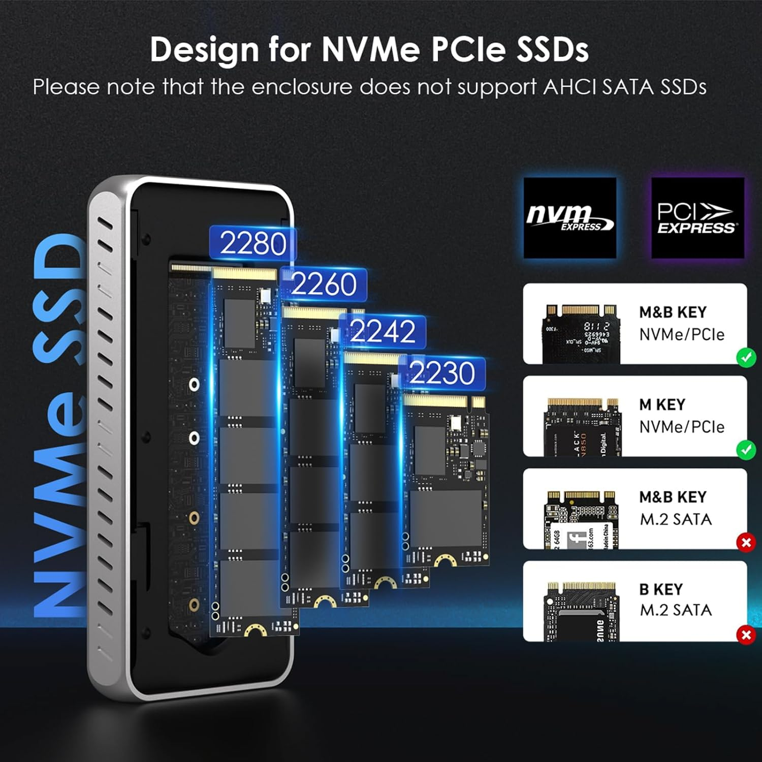 WAVLINK 40Gbps M.2 Nvme SSD Enclosure, Tool-Free Installation, Nvme Enclosure for MAC Mini Compatible with Thunderbolt 4/3/USB4/3.2/3.1/3.0/2.0, Support SSD Size 2230/2242/2260/2280 B+M/M-Key, Max 8TB image number 1