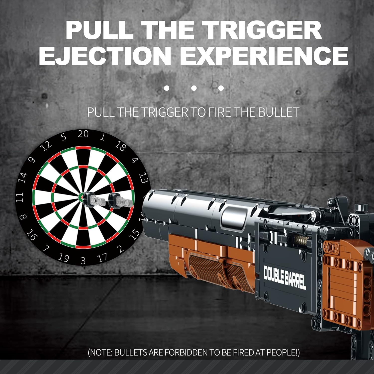 Reobrix 77028 Gun Building Blocks Set, Double Barrel Shotgun Toy Model Kit, Military Weapon Building Toy for 12+, 933 Pieces image number 1