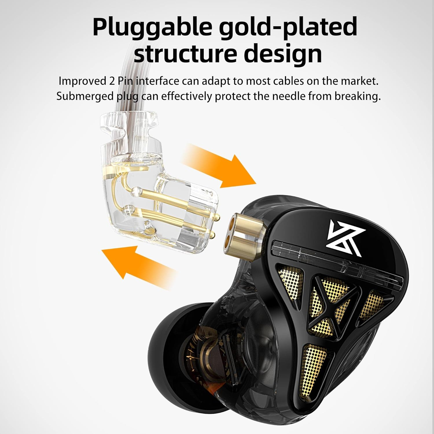 KZ DQS Hifi in Ear Monitors Dynamic Driver High-Precision Voice Coil In-Ear Earphone Headphone IEM with 2PIN 0.75Mm OFC Detachable Cable for Stage Show, Work (With Mic) image number 1