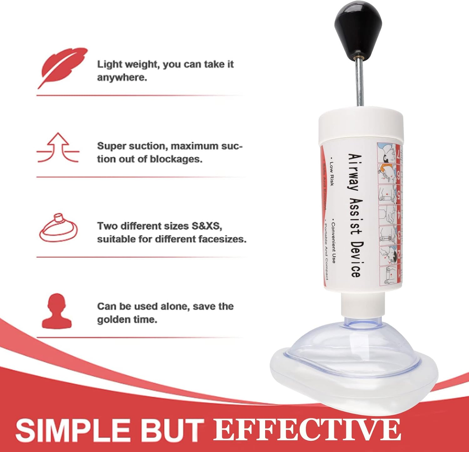 Child & Adult Removal Device for Removing Obstructed Objects, Portable Device for Toddlers and Kids, Safe and Effective Infant First Aid Kit, Easy to Use, Equipped with Two Size Masks image number 1