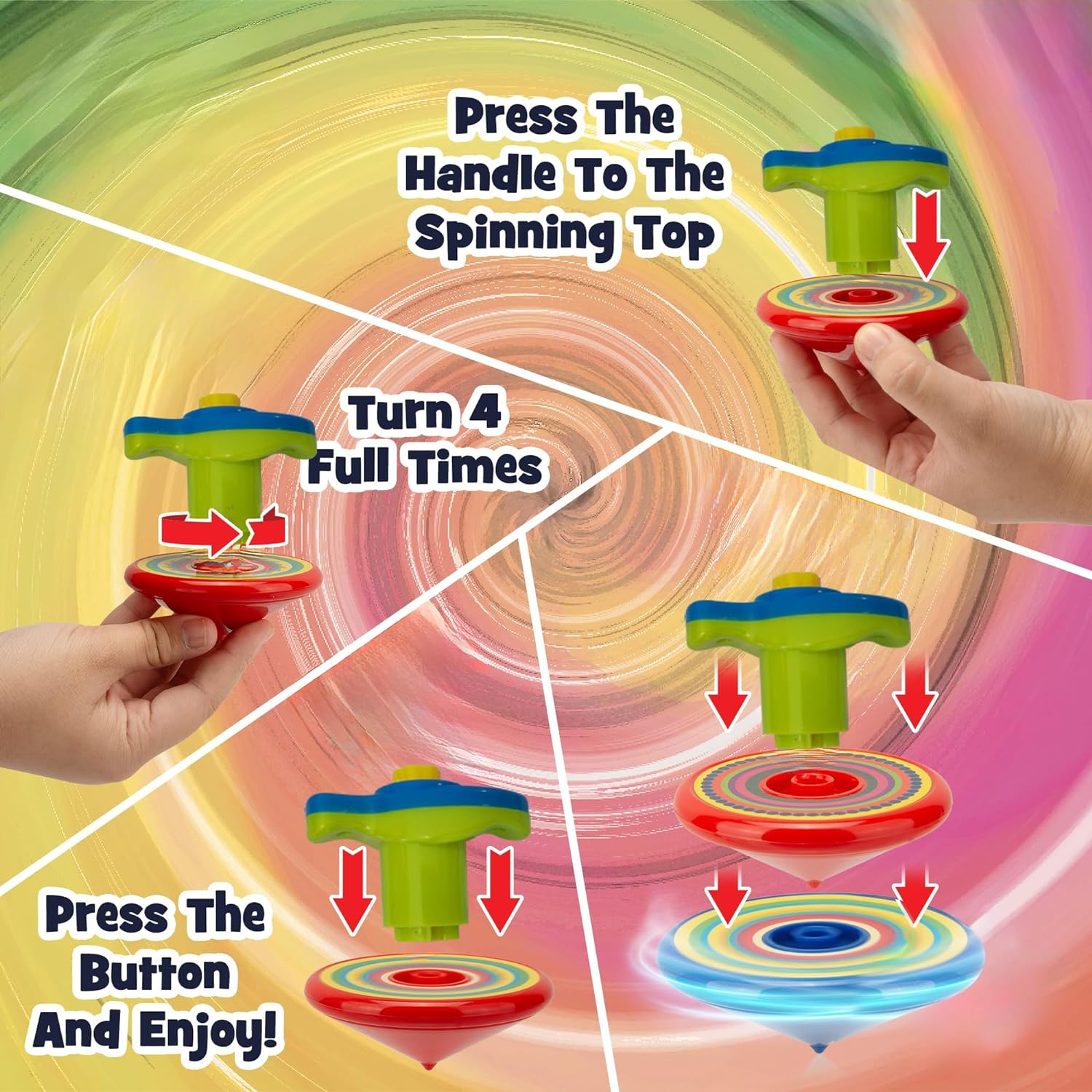 Spinning Tops for Kids, Fun Stocking Stuffers, 2 Sets of 5 UFO Spinning Toys (10 Gyros Total), Fun Birthday Party Favors, Christmas Present，Stocking Stuffers for Boys and Girls 3 4 5 6 7 8 9 and Up