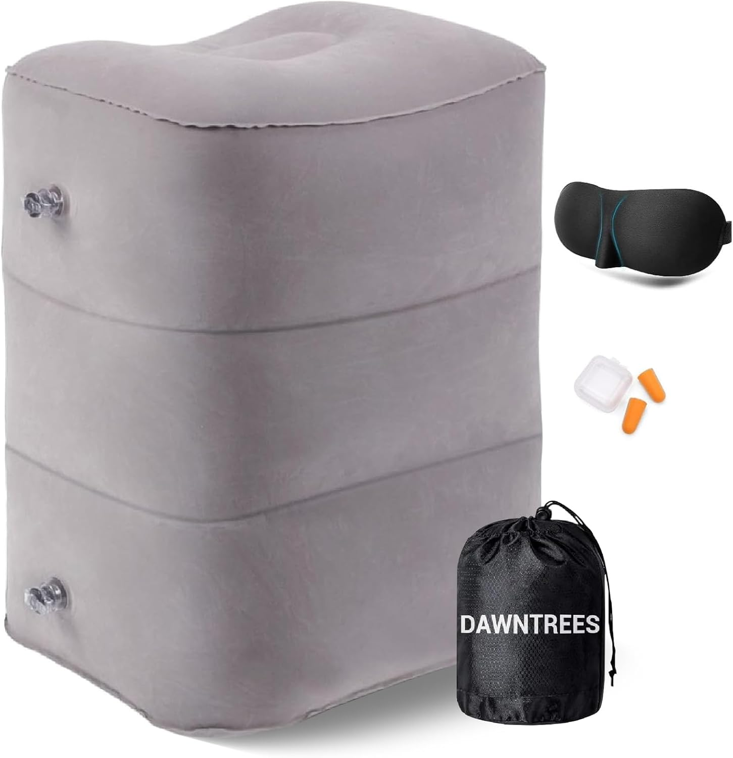 DAWNTREES 2 Pack Inflatable Foot Pillow for Travel, Airplane, Office, and Home - Travel Accessories