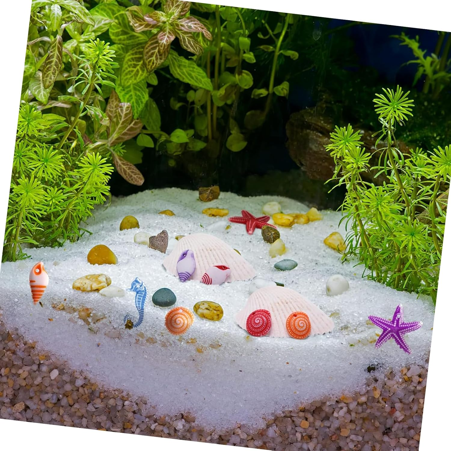 Fokmuaex 48Pcs Micro Sea Animals Decorations, Mini Aquatic Ornaments for Fish Tank, Aquarium Plants, DIY Potted Crafts, Christmas Terrarium & Ocean-Themed Projects image number 4