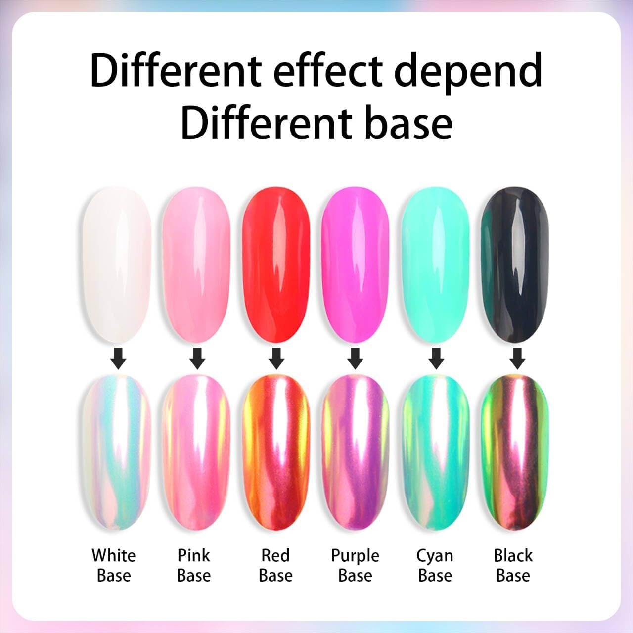1 Box Holographic Nail Glitter Powder Rainbow Color Neon Effect Nail Art Flakes Decoration Chrome Nail Powder Dust Tip Manicure image number 1