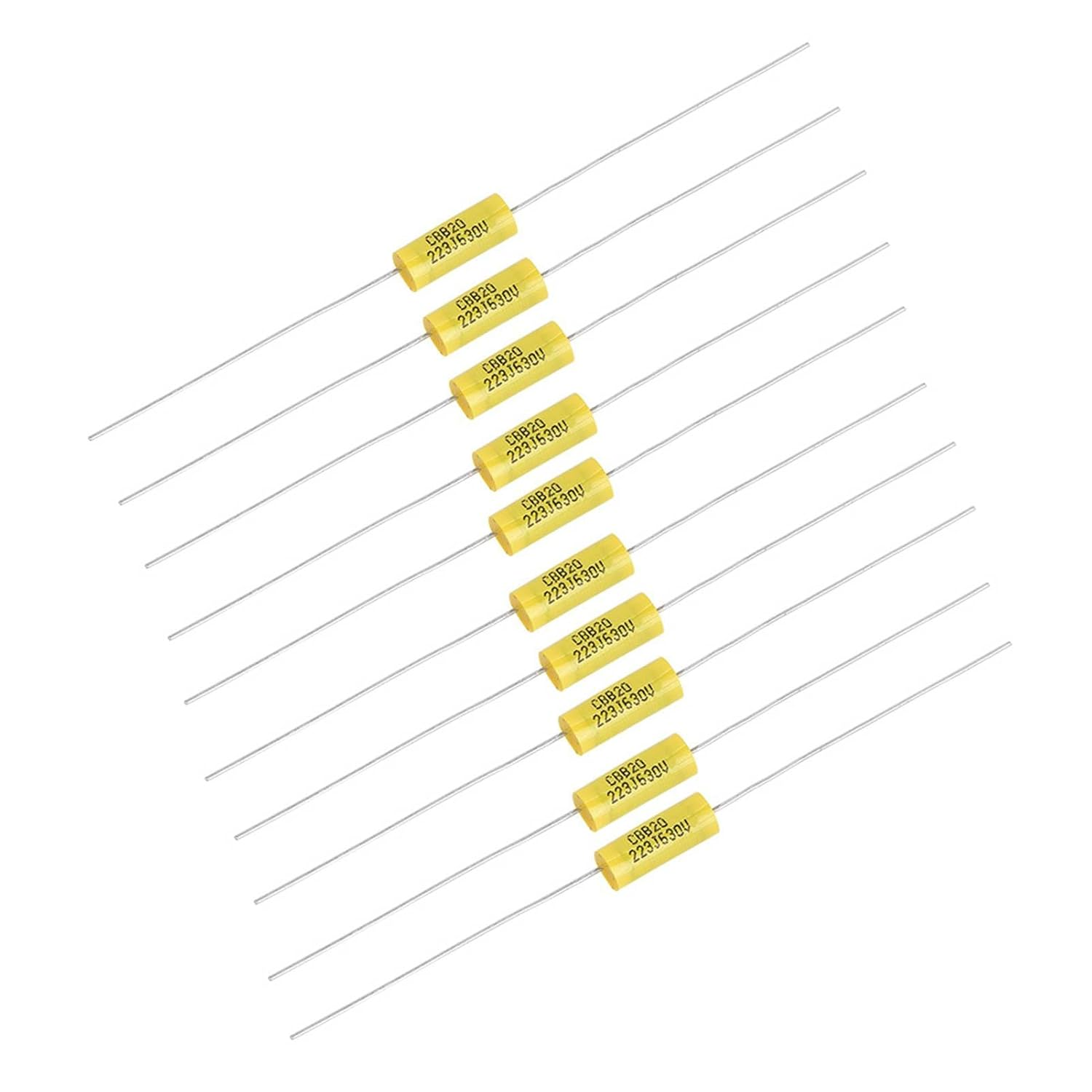 Hyuduo 10Pcs Axial Polyester Film Capacitor with 630V 0.022Uf for Radio Amplifier, Suitable for Old Radios Tube Amplifiers image number 2