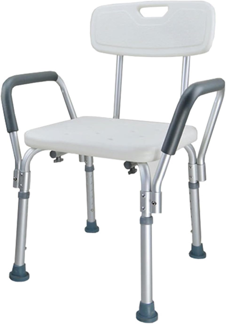 Adjustable Shower Chair with Assist Grab Bar - Anti-Slip Bath Stool for Elderly & Disabled - Durable Aluminum Legs - Tool-Free Assembly (Shower Chair with Back and Arm) image number 4