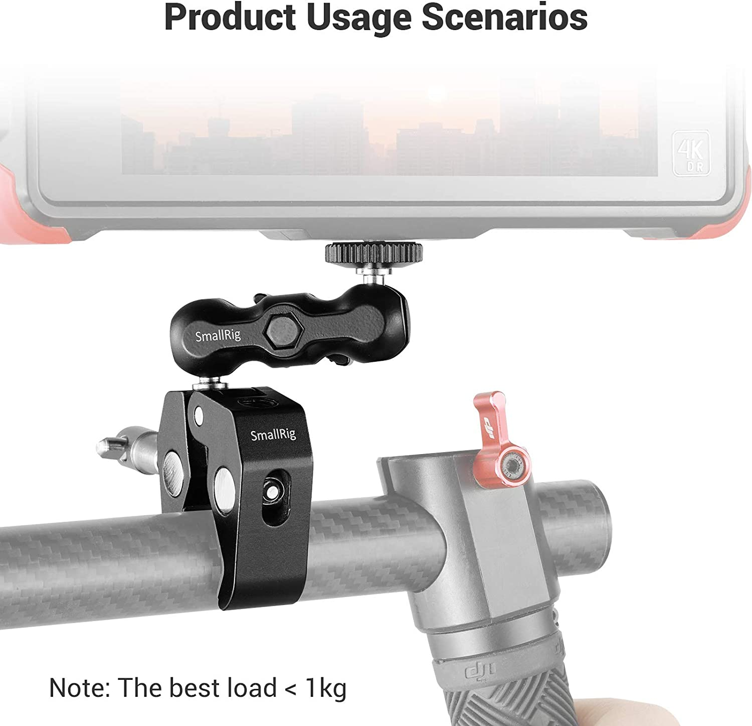 Smallrig Multi-Functional Ballhead Clamp Double Ball Adapter with Bottom Clamp - 2164