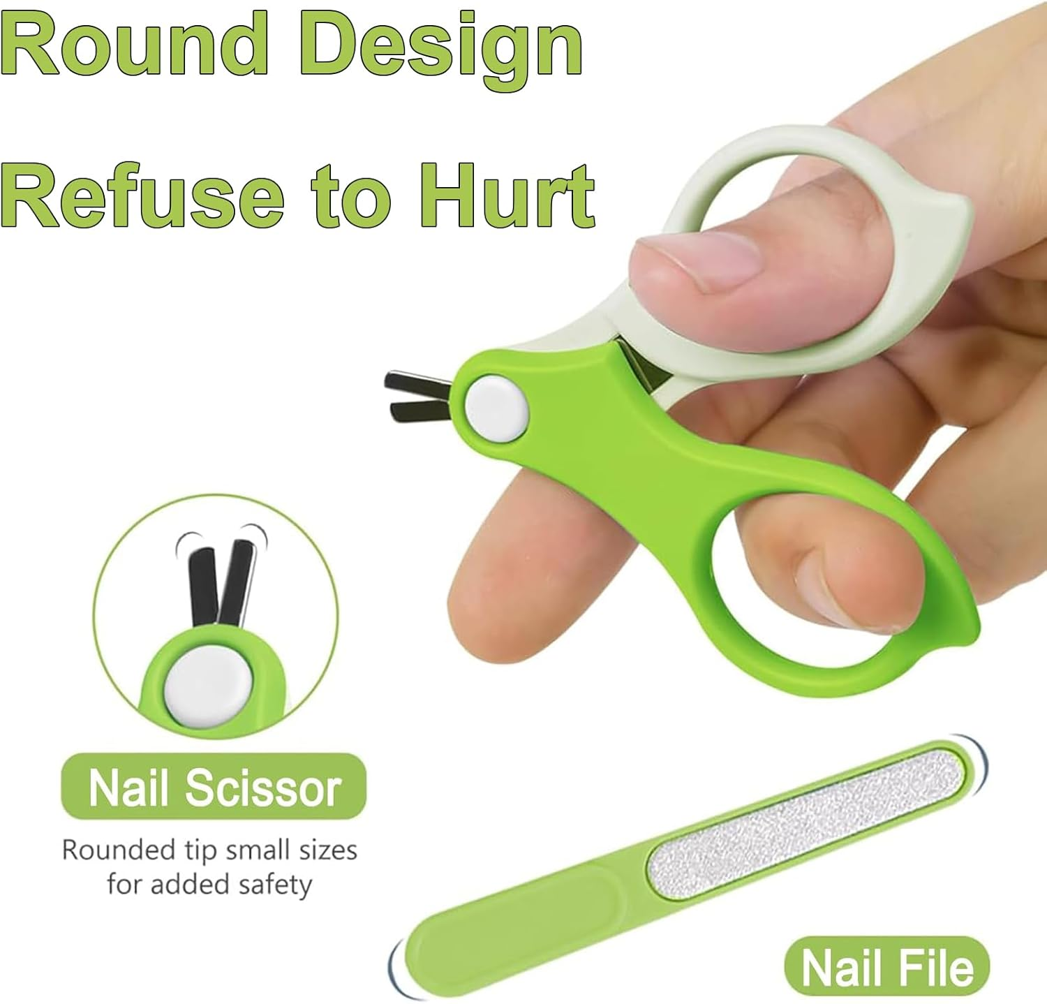 Baby Nail Care Set, 4-In-1 Baby Nail Kit, Finger Nail Clippers, Baby Nail Clippers, Baby Nail Scissors, Nail Files and Tweezers for Trimming Baby'S Fingers or Toes image number 3