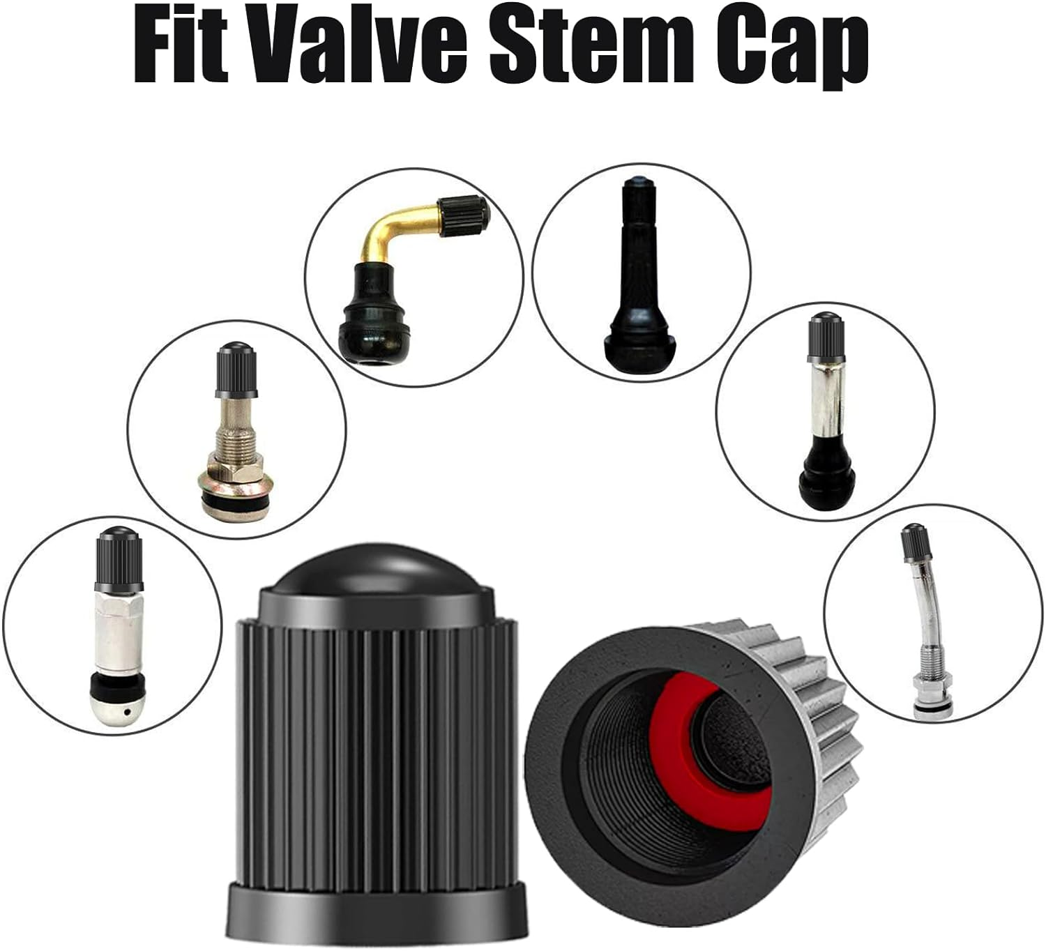 TCPENG&reg; 10 X Tailor-Made Valve Caps for Car, Valve Caps for Bicycle, Valve Caps with Seal for Stable Tyre Pressure, Bicycle Valve Caps, Car Valve Cap, Bicycle Valve Cap image number 4