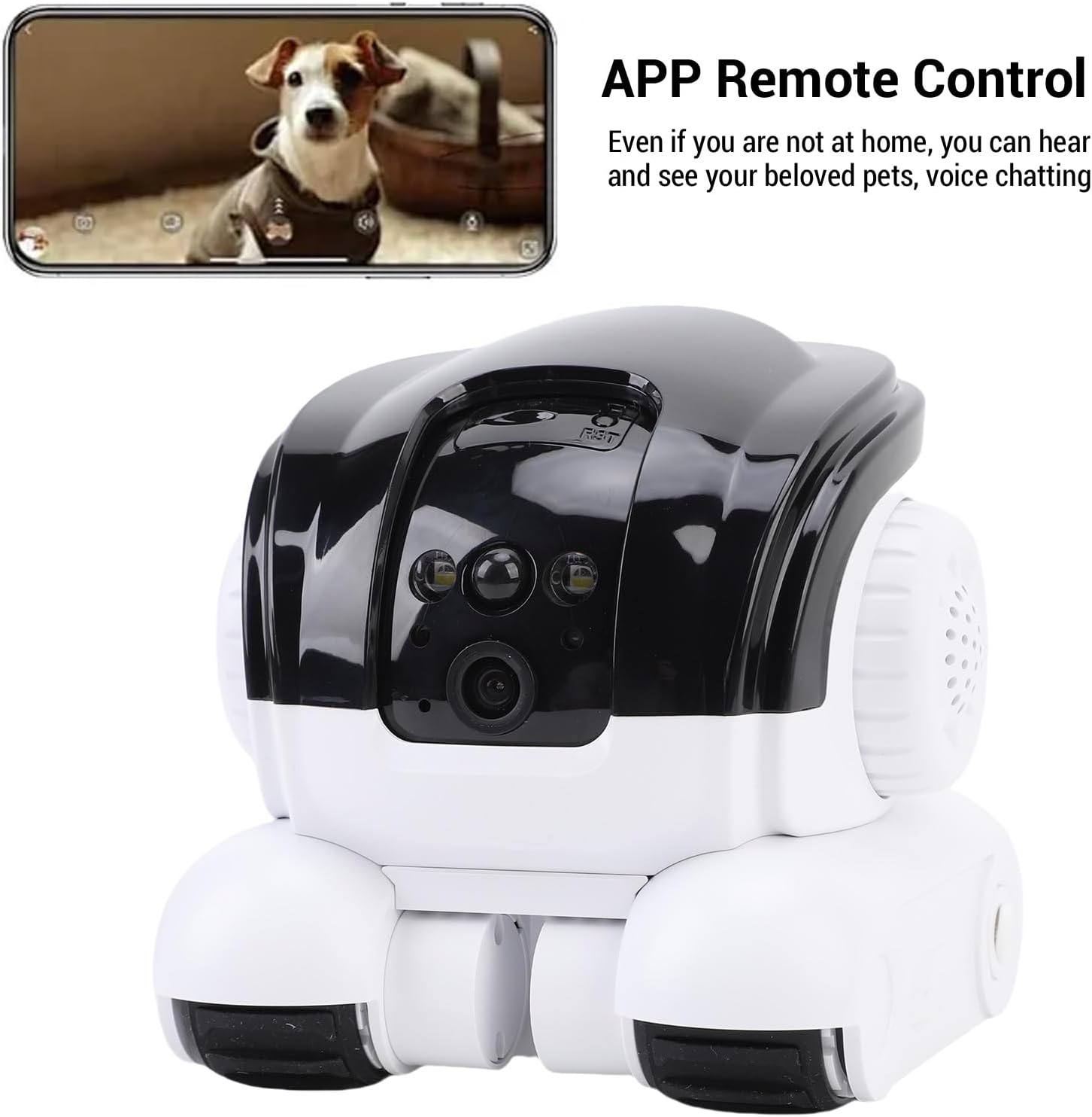 Zopsc Robot Pet Camera on Wheels, Smart Security Cam with Remote Interaction, Automatic Pet Tracking, Motion Detection, Movable Robot Camera with APP for Home Office image number 1