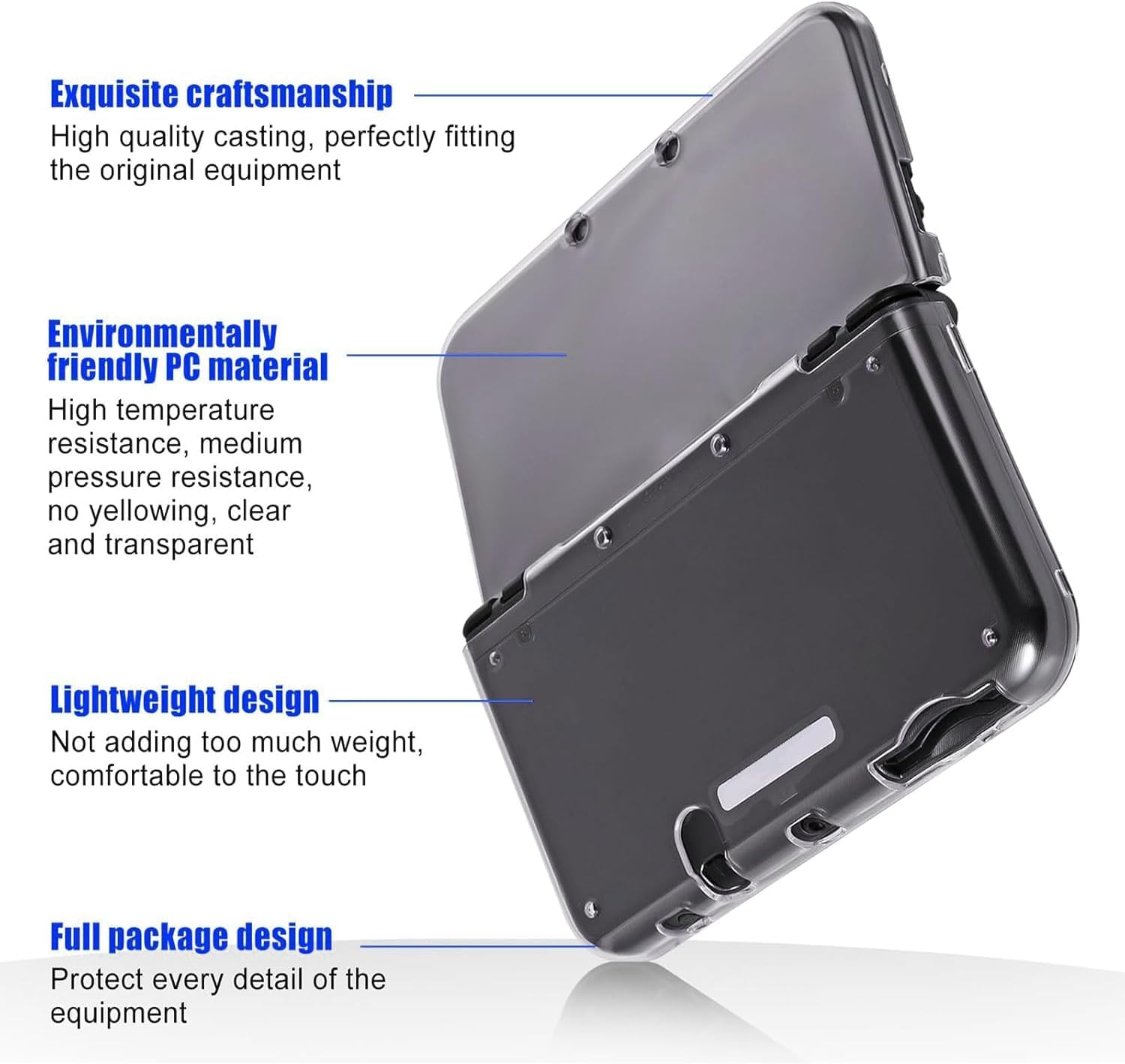 Ggddsha Transparent Protective Case for 3DS XL/LL &ndash; Crystal Clear Hard Shell Cover, Scratch-Resistant & Snug Fit, Compatible with 2015 Model Game Console image number 2