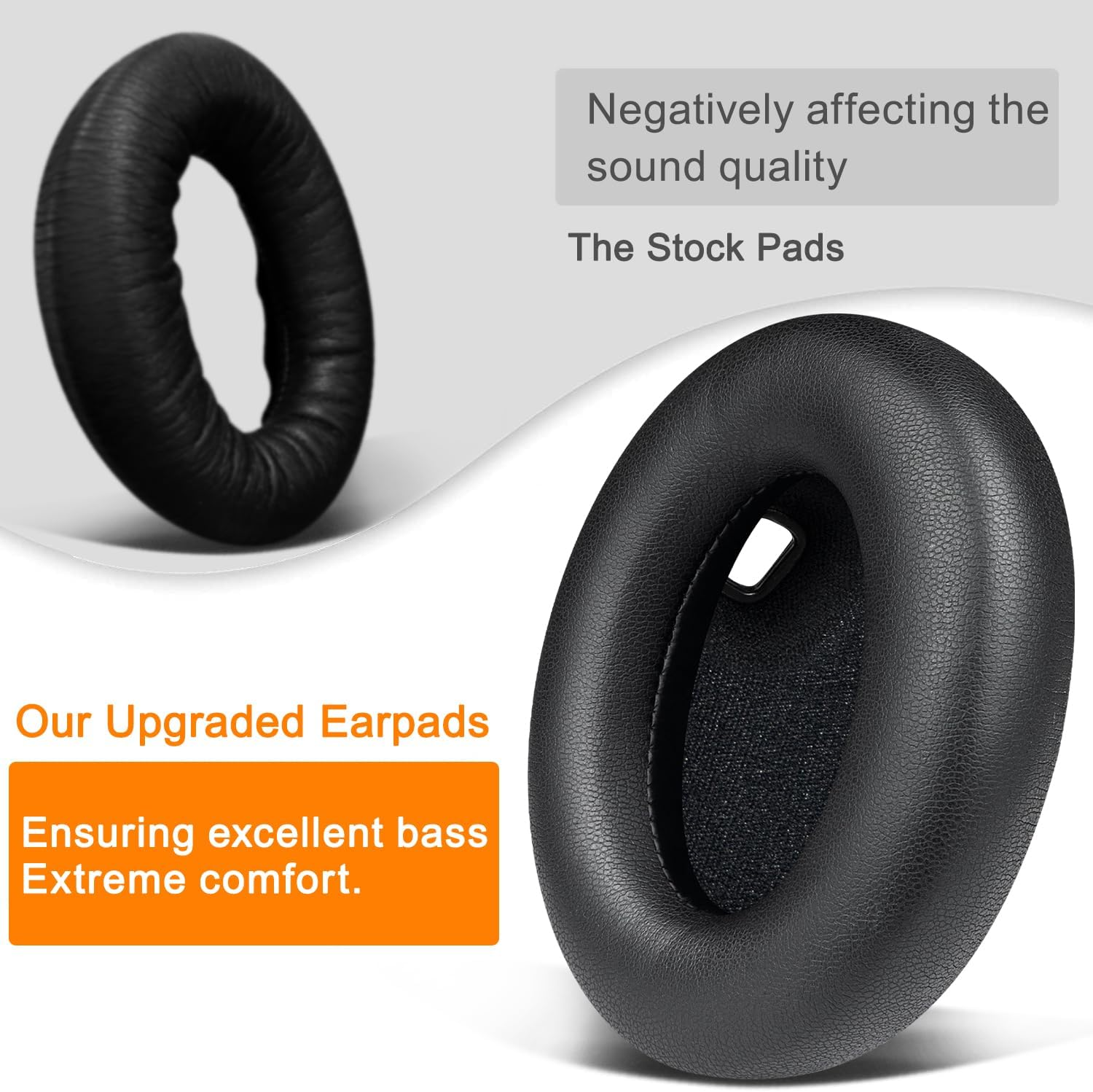 SOULWIT Replacement Earpads for Sony WH-1000XM4 (WH1000XM4) Headphones, Ear Pads Cushions with Noise Isolation Foam, Added Thickness, without Affecting Sensor-Black image number 5