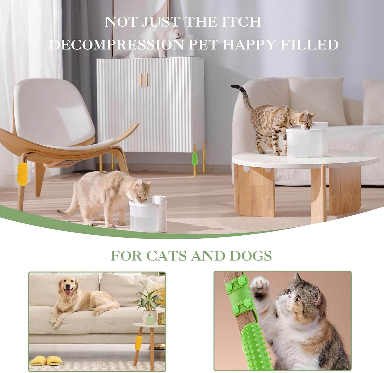 3 Pcs Cat Self Groomer Brush,Soft Silicone 2-In-1 Cleaning Pet Brush,Pet Tickling Massage Brush for Short Long Haired Cat and Dog,Cat Face Scratchers for Table Legs Climbing Frame image number 3