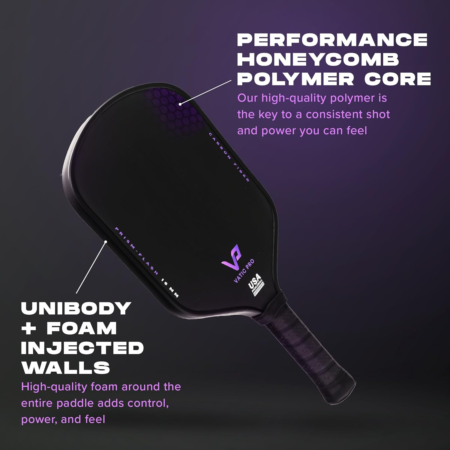 Vatic Pro Prism Carbon Fiber 16Mm - Foam Injected Walls - Includes Paddle Cover image number 4