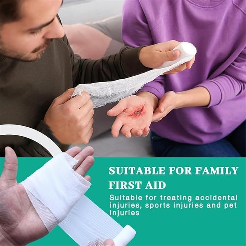 SZHENGSHAN 20 Roll Elastic Gauze Bandages, Stretch Gauze Bandage Roll, Medical Gauze Bandage, 7.5Cm X 4.5M, 20Pcs image number 6