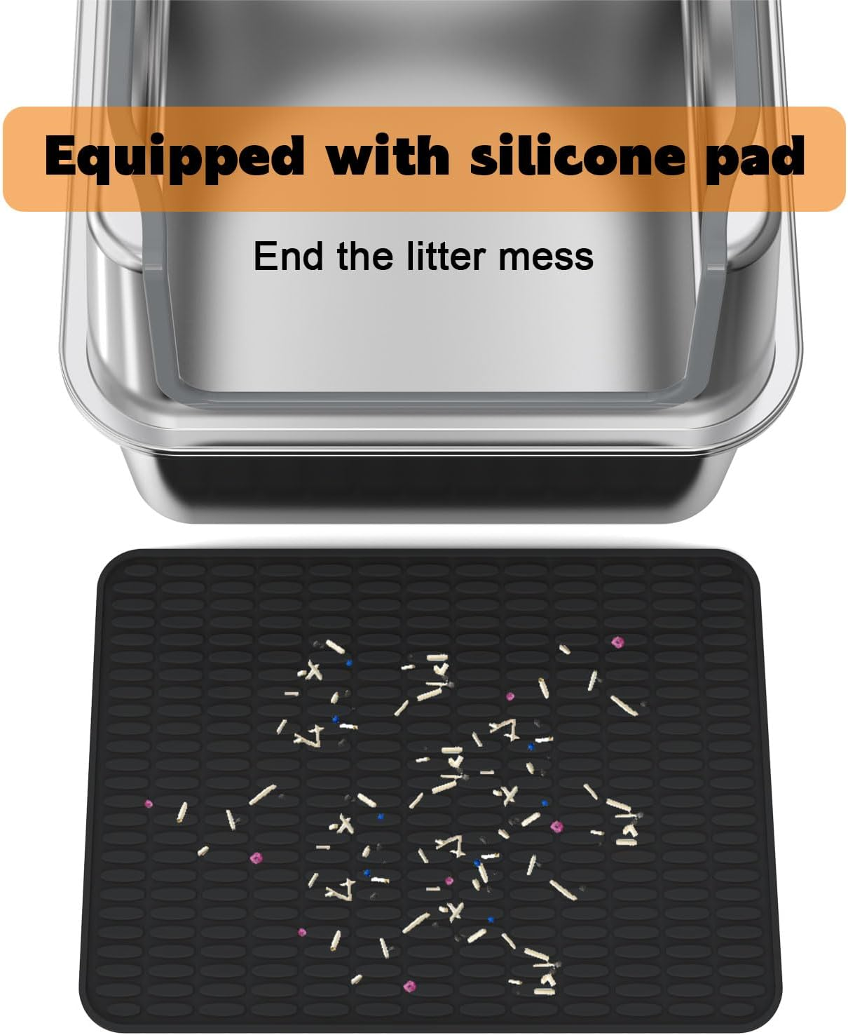 Stainless Steel XXL Cat Litter Box - High Side, Easy to Clean, Odor Free image number 2