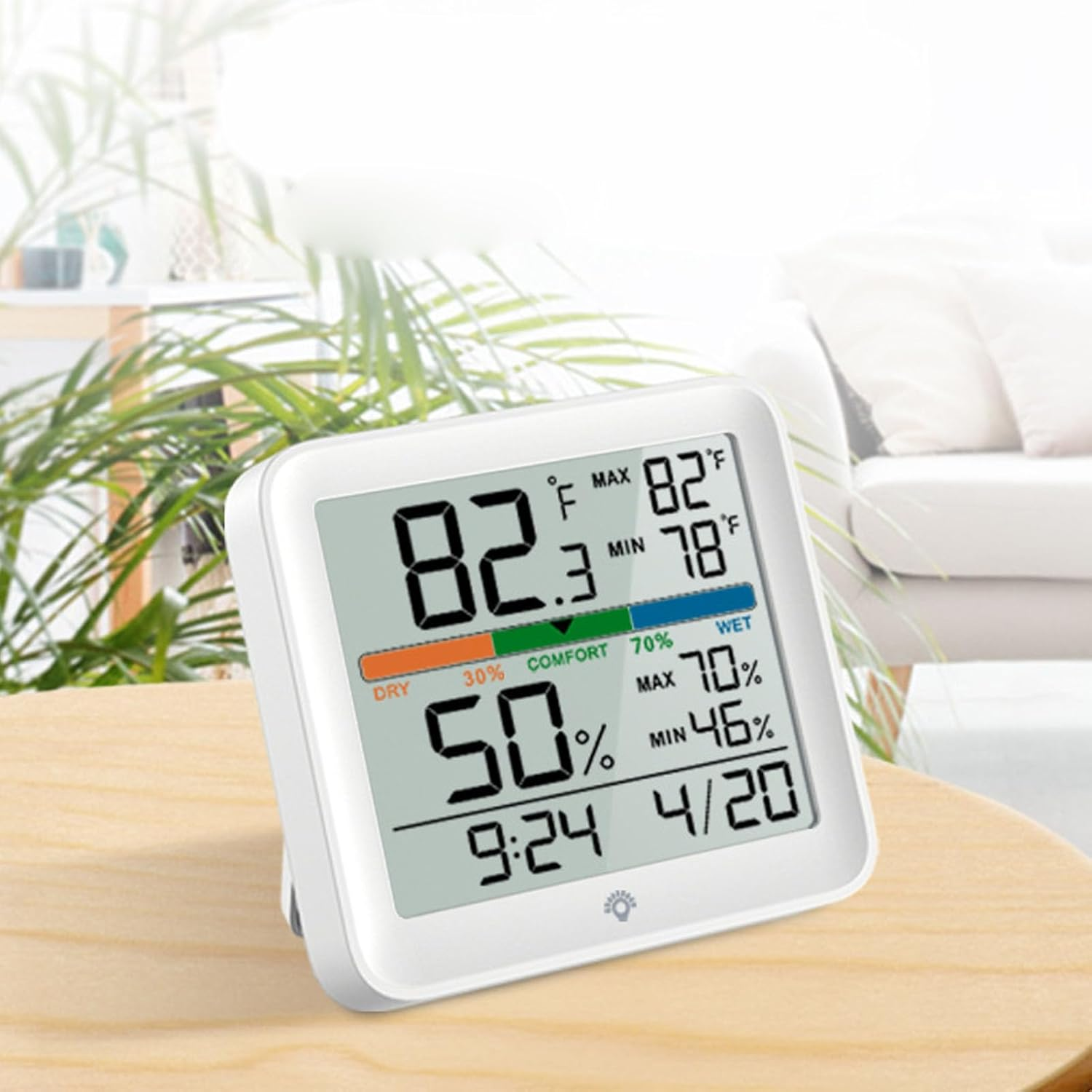 Temperature Humidity Monitor Indoor Temperature Humidity LCD Thermometer Hygrometer Real Time Monitoring Indoor Outdoor Use image number 4