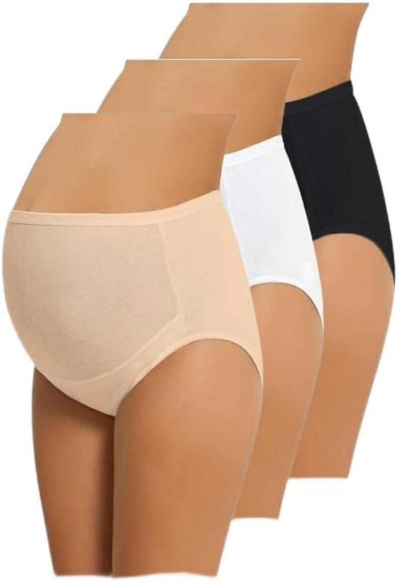 Ca Lia Nbb 3 Pack Women'S Maternity High Waist Underwear Pregnancy Seamless Soft Hipster Panties over Bump