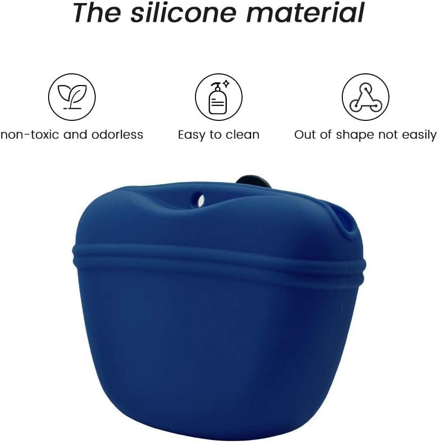 Silicone Dog Treat Training Pouch - Clip-On Portable Training Container with Magnetic Buckle & Waist Clip image number 5