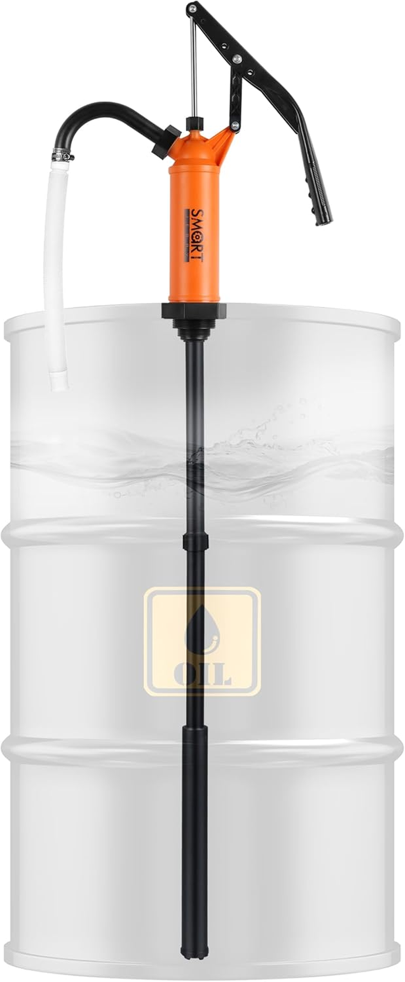 SMART JERRY - 55 Gallon Drum Pump | Heavy Duty Manual Barrel Pump for Water, DEF & Corrosive Liquids | 9-14 Oz per Stroke Lever Action Design​ | Fits 5-55 Gallon Drums image number 5
