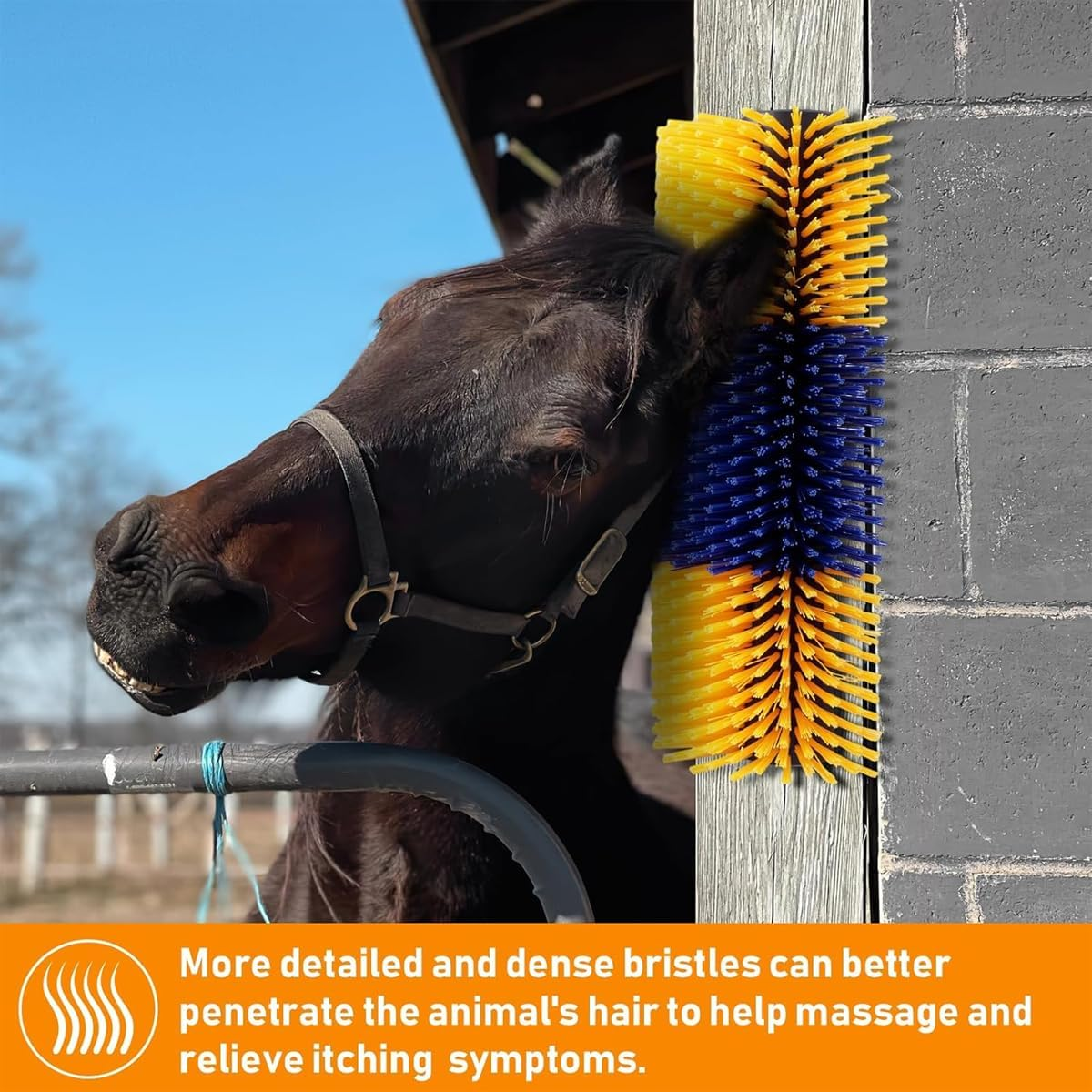 AIMALL Livestock Scratch Brushes, Durable Nylon Massage Brush for Cows, Horses, Goats &ndash; Easy Install, Protects Mane and Tail, Multi-Splice Design image number 1