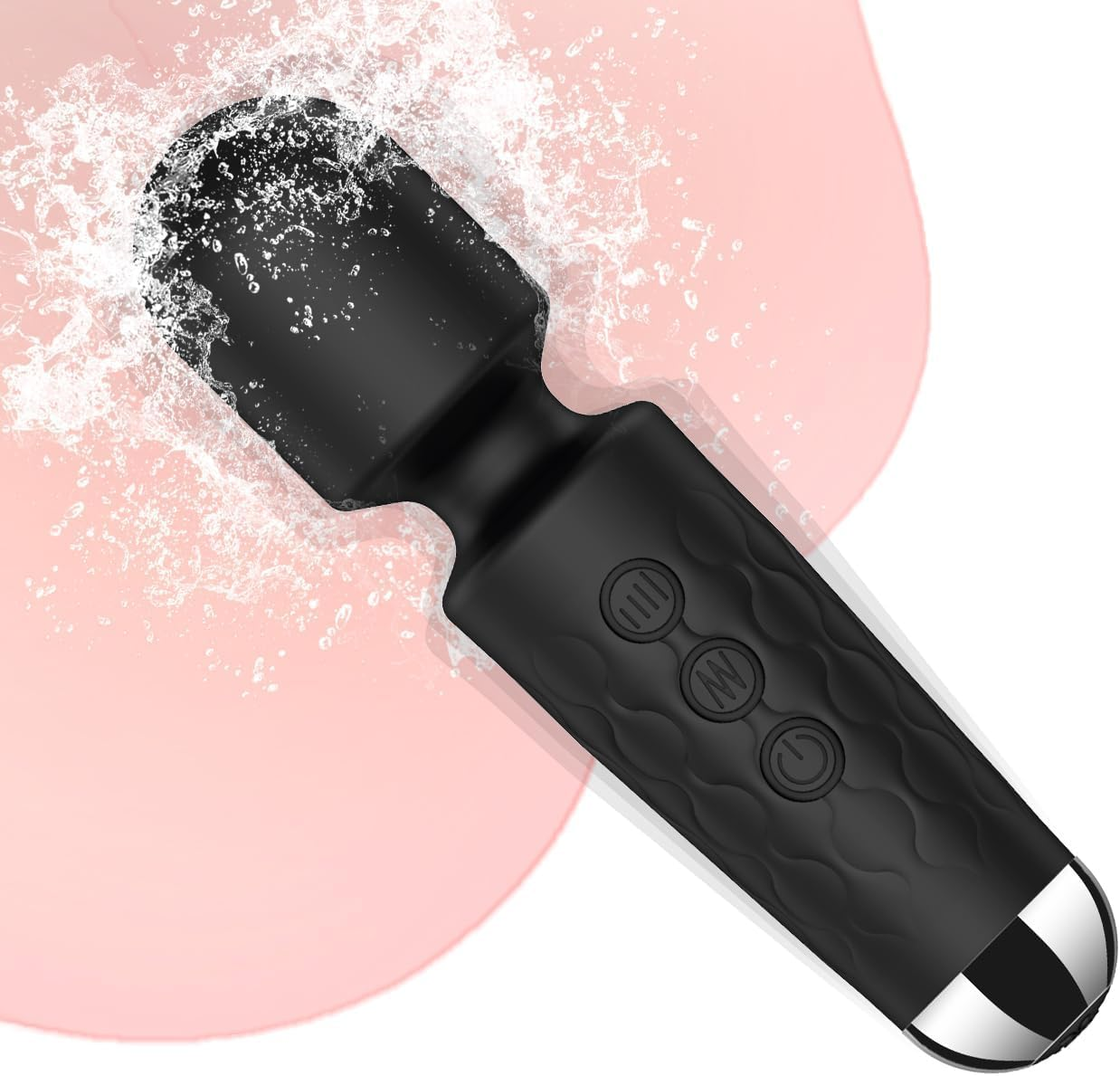 Vibrator Wand for Women - 20 Patterns & 8 Speeds G-Spot/Clitoral Stimulator, Quiet Cordless Dildo Massager, Submersible Adult Sex Toy Rechargeable Waterproof Small (Rose Red)