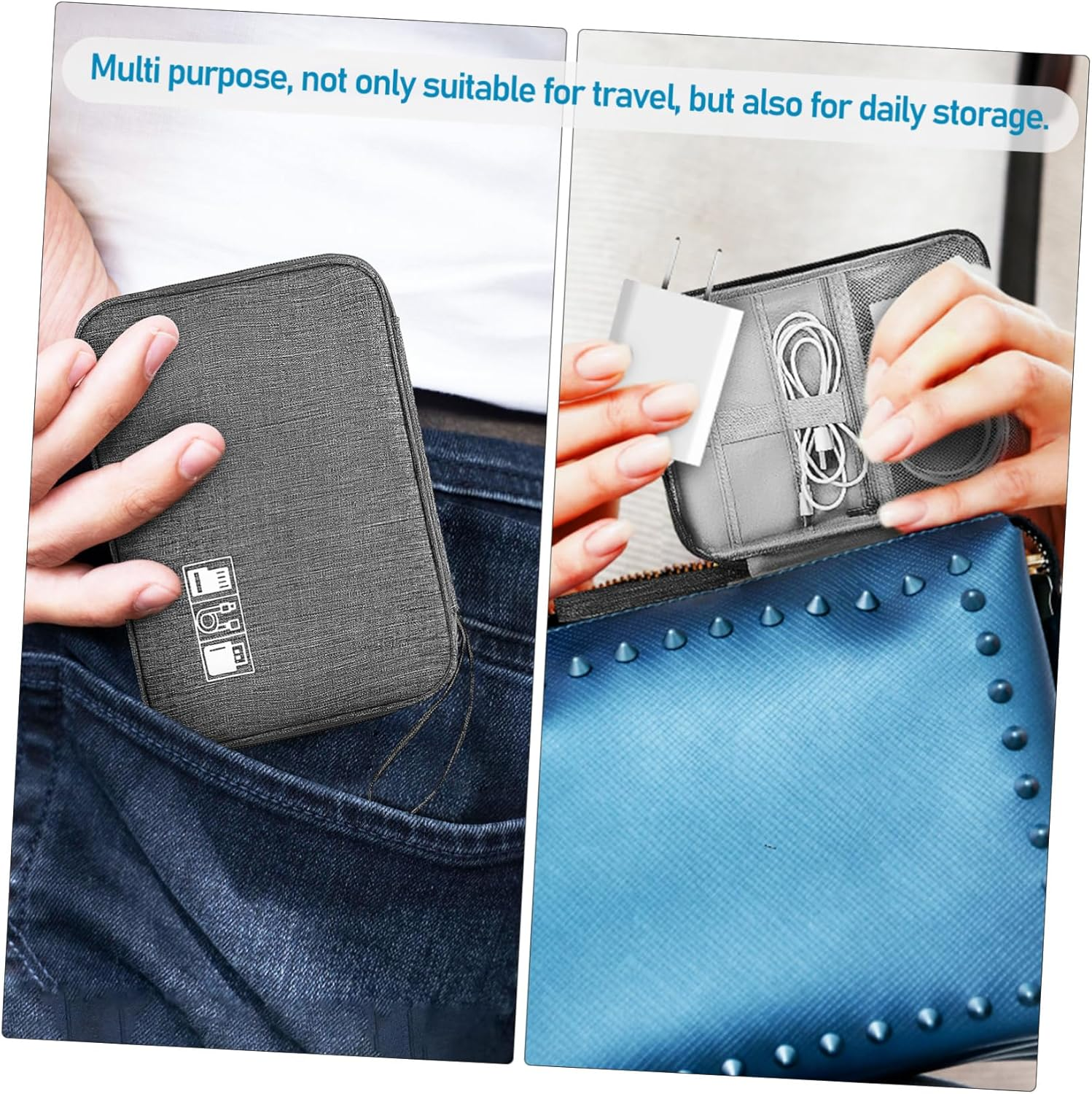 Yardenfun Travel Storage Bag Earphone Organizer Cable Charger Pouches Portable Digital Accessories Organizer Box image number 6