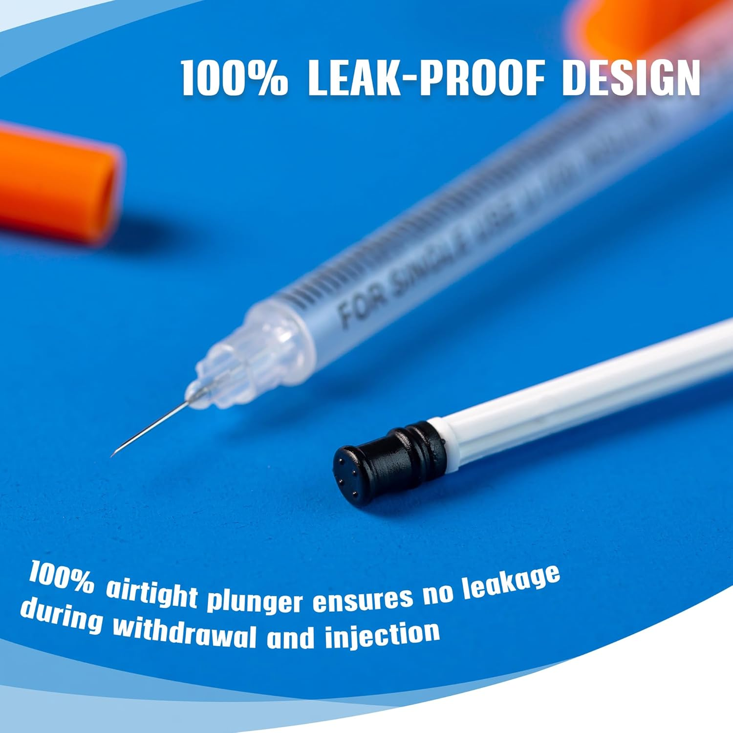 20 Pack 1Ml Syringes with 32Gx6Mm Plastic Multiple Uses Measuring Tools, Individually Wrapped image number 3