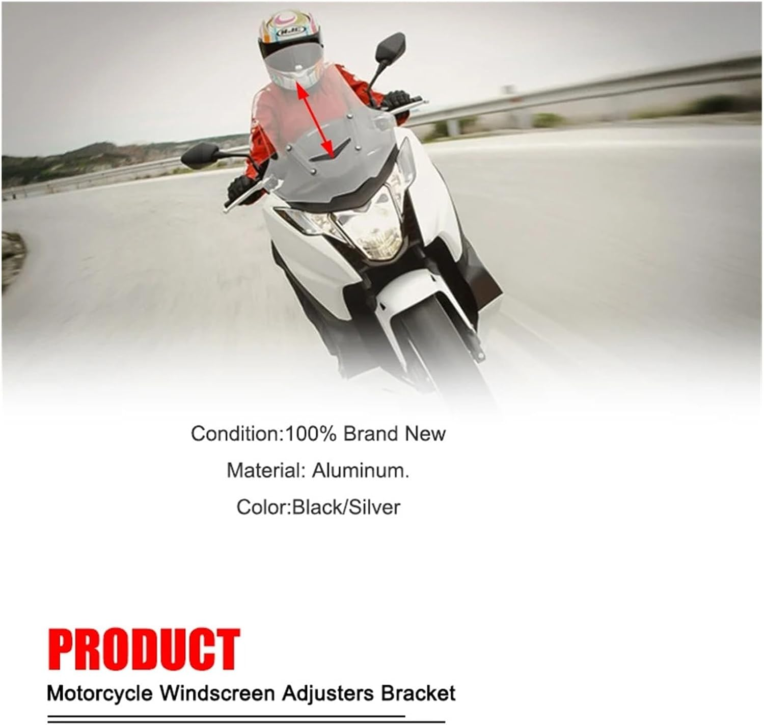 Jiningxinxin Windscreen Adjusters Airflow Adjustable Windscreen Wind Bracket Fit for FORZA750 Forza750 2021 2022 Motorcycle(Black) image number 2