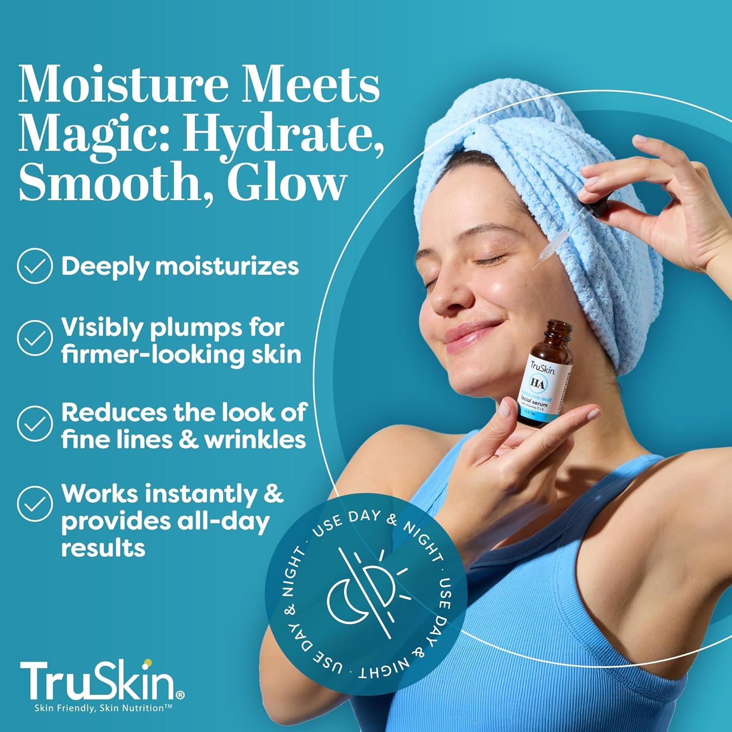 Truskin Botanical Hyaluronic Acid Hydrating Face Serum, 1 Fl Oz. image number 5