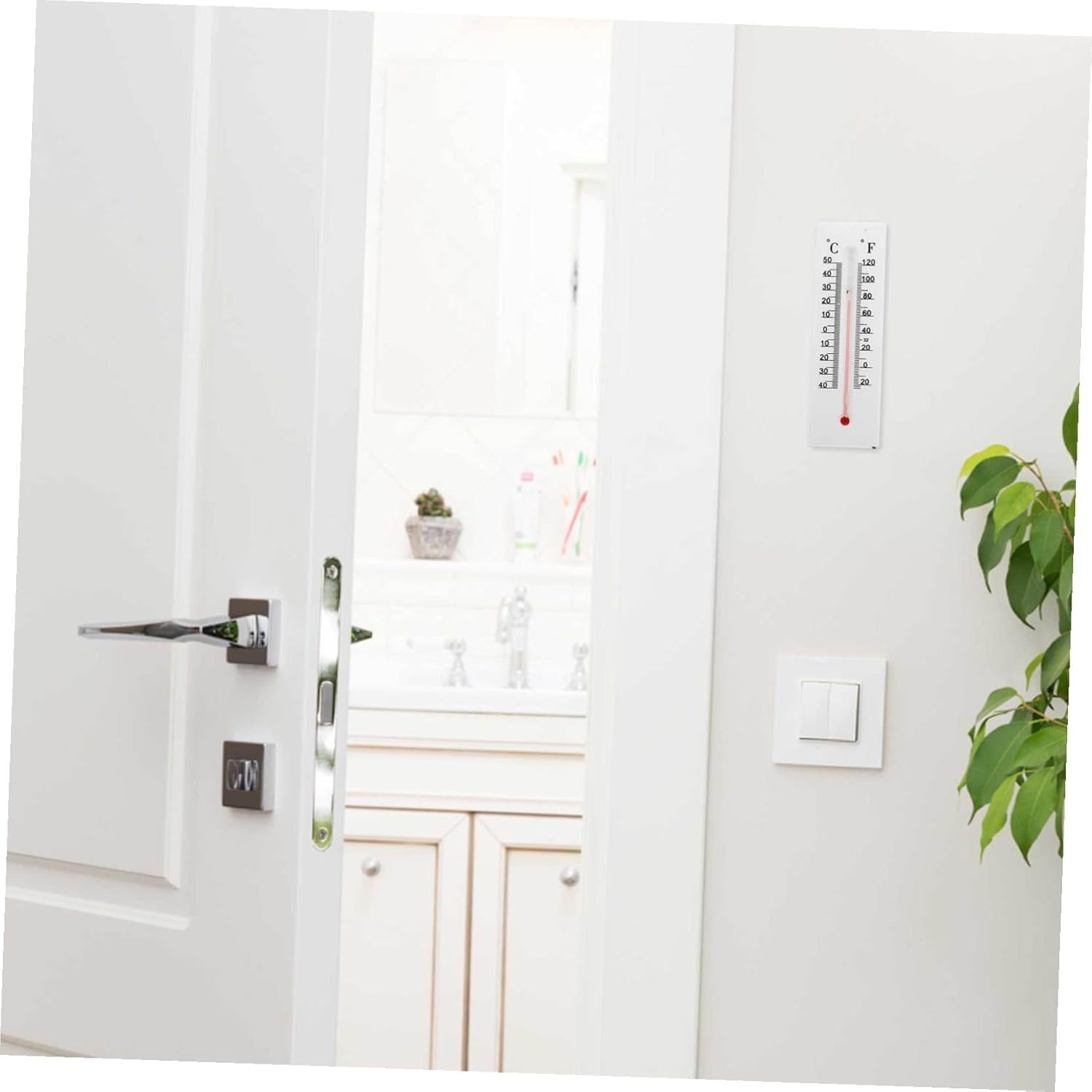 ULTECHNOVO 2Pcs Weatherproof Thermometer Key Hider Box Outdoor Decorative Spare Key Holder Plastic Wall Mount Storage for Home and Garden image number 1