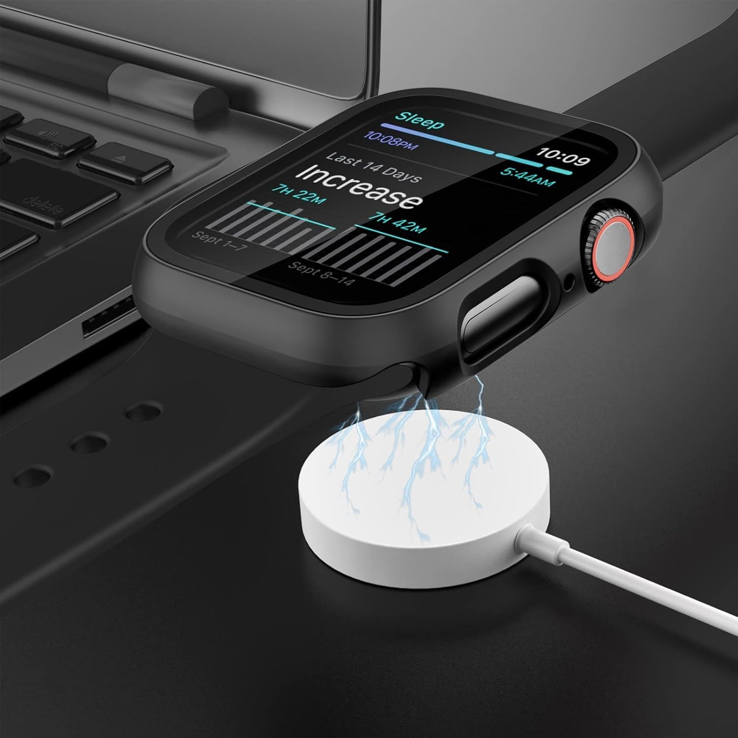 T Tersely(3 Pack) Case Compatible with Apple Watch Series 11/10-46Mm, Built-In Thin HD Tempered Glass Screen Protector Overall Cover Replacement for Iwatch S11/S10 2024 2025 - Black image number 4