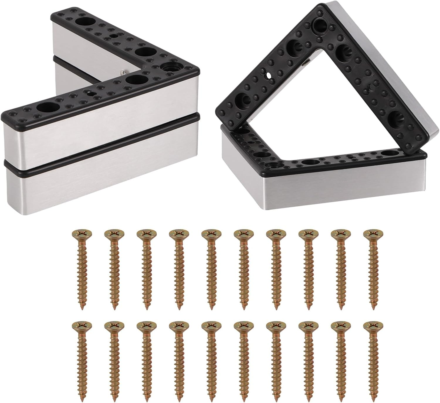 Lasuroa 4Pcs Couch Feet Replacement, 1.06In High L-Shaped Sofa Leg Replacement with Screws Plastic Waterproof Furniture Feet for Outdoor Garden Sofa Table Chair Support image number 1