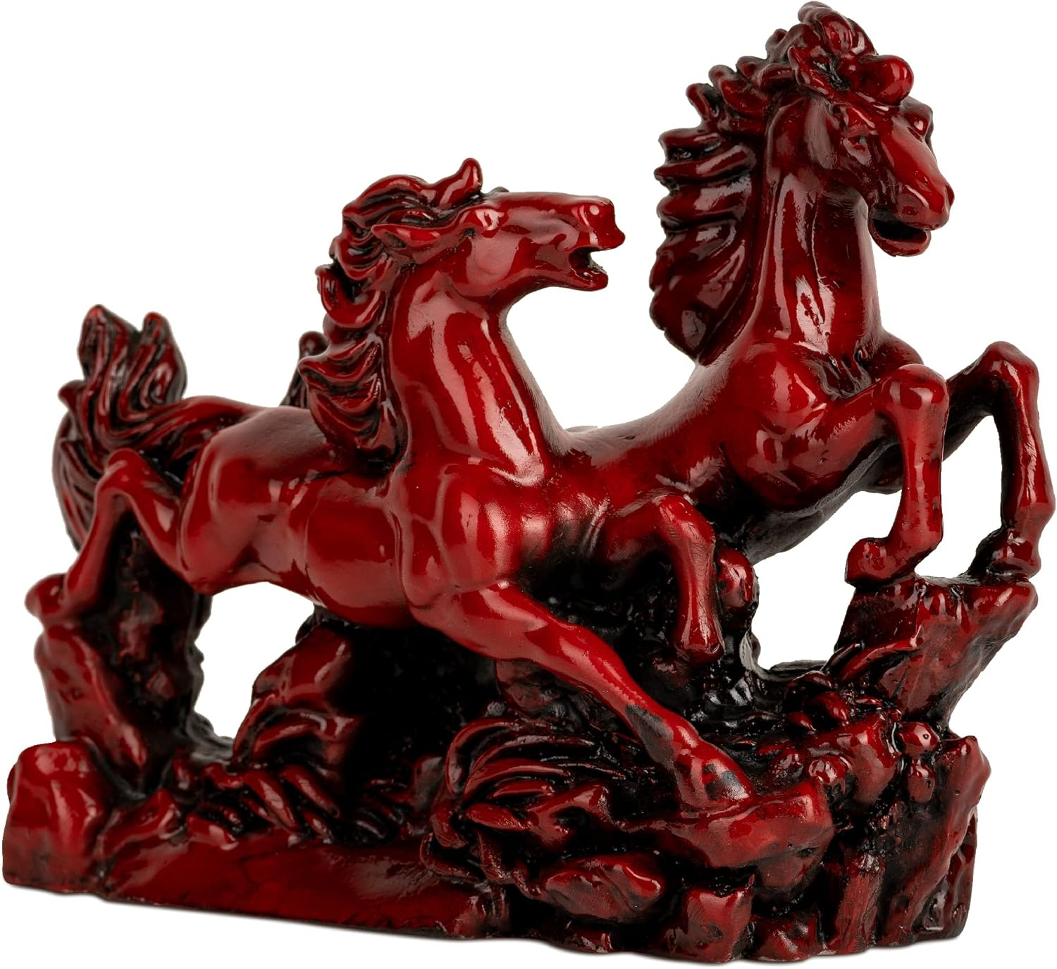 B.S HANDICRAFTS Running Horse Vaastu Statue for Home & Office | Decorative Showpiece for Wealth, Health, Success & Prosperity | Good Luck Horse Figurine (Red, Height 6 Inch). image number 2