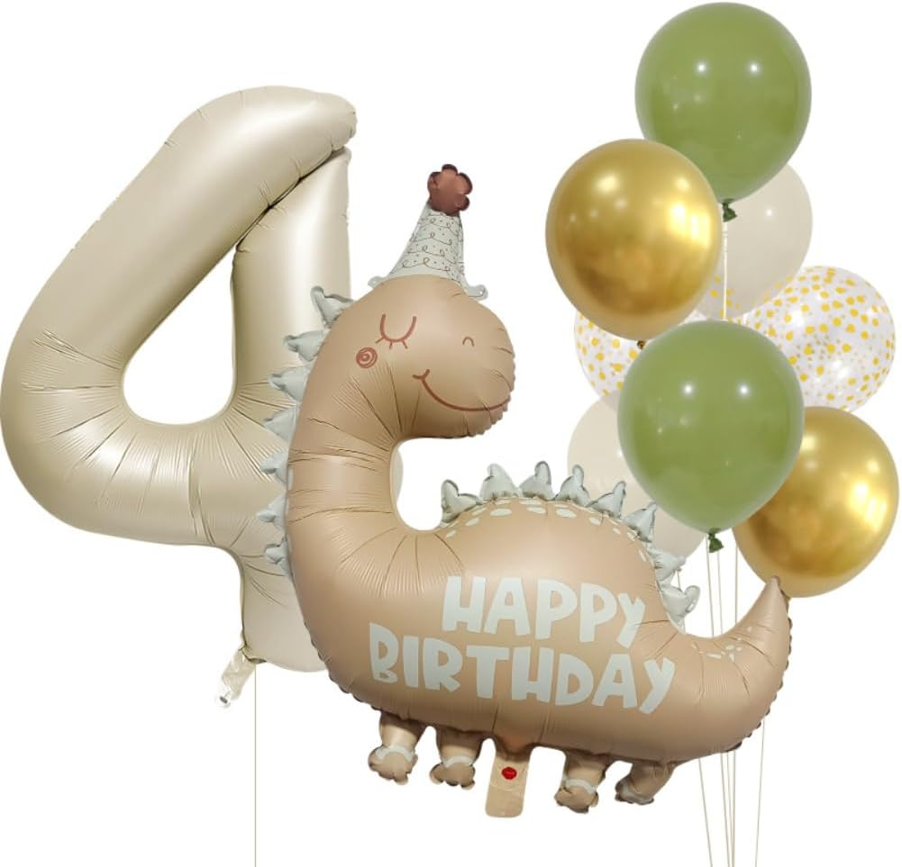 Dinosaur 5Th Birthday Party Decorations with Giant Inflatable Balloons, 40 Inch Helium Foil Mylar Number 5 for Dinosaur Theme Celebration
