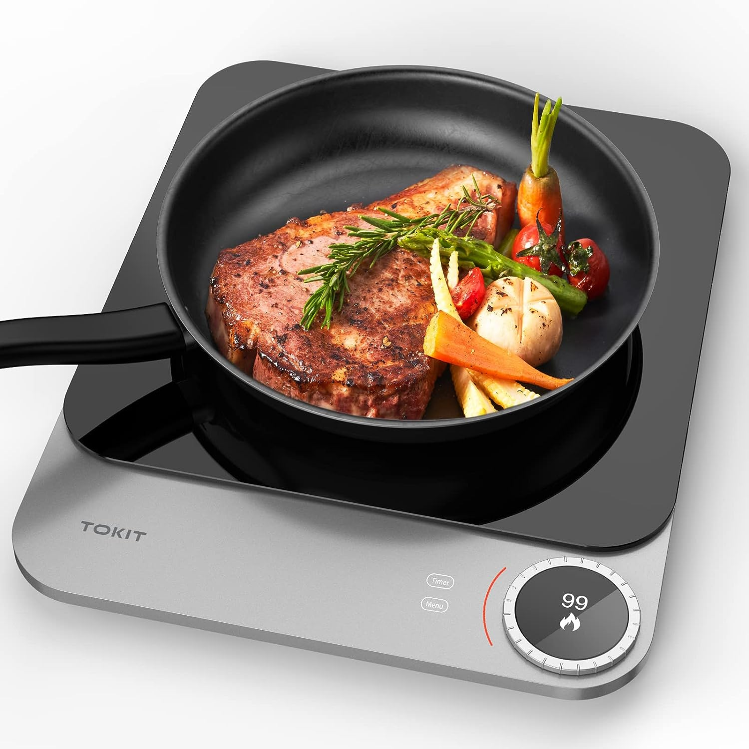 TOKIT Portable Induction Hob Pro 2100W Electric Cooktop Countertop Burner 99 Power Adjustment Timer 20Mm Ultra-Thin App-Wifi Smartphone Heating Control Sensor image number 1
