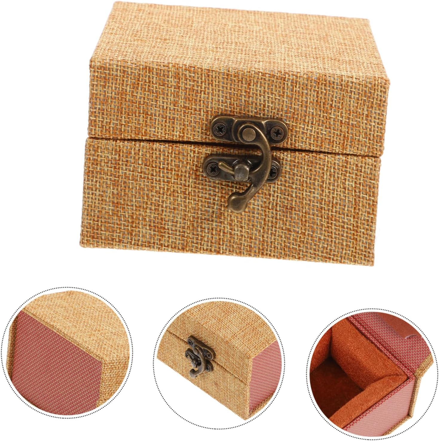 Brocade Box for Trinket Organizer Small Treasure Chest Wooden Jewelry Box Craftsmanship Excellence Spacious Design image number 5