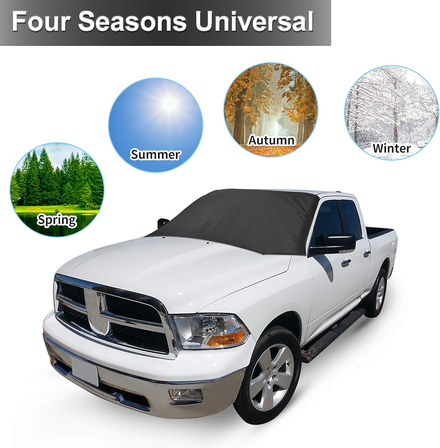 X AUTOHAUX Magnetic Car Front Windshield Cover Protection Snow Frost Freeze Sunshade image number 5