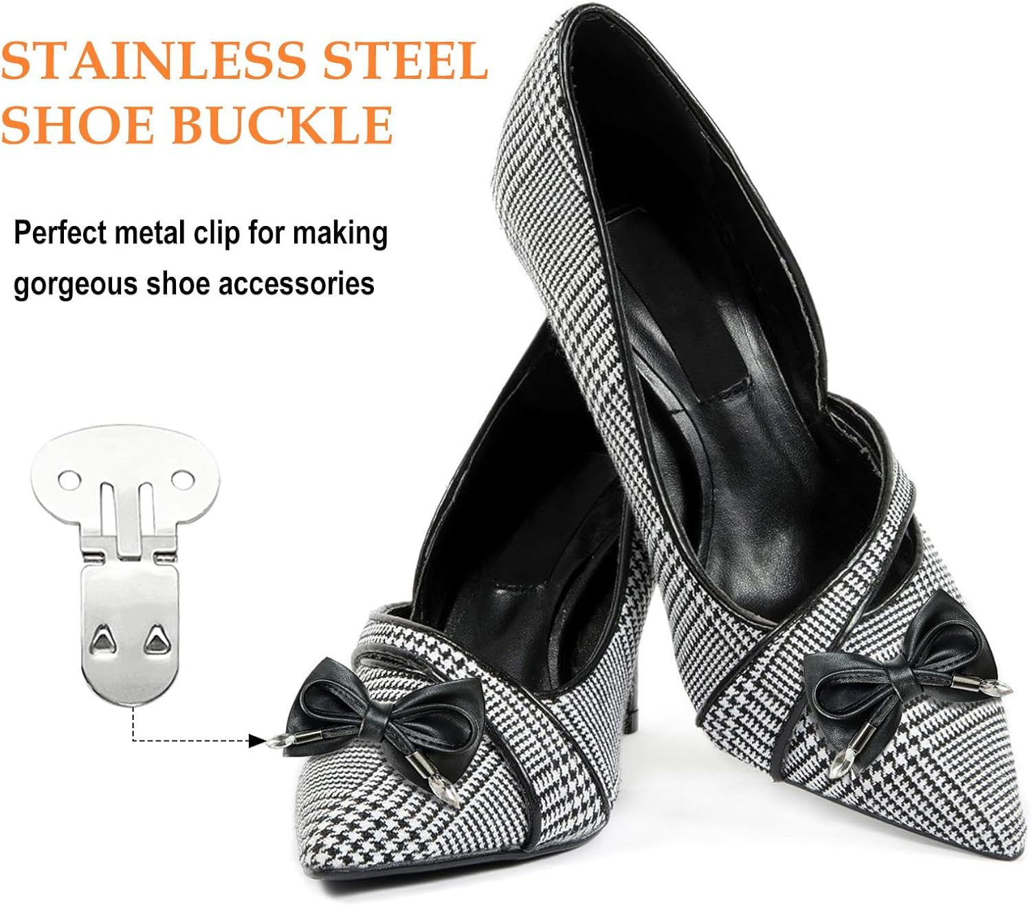 Shoe Clips 30 Pcs Stainless Steel Blank Shoe Clips Silver Metal Shoe Clamps Flat Decorative Shoe Buckles for DIY Craft Projects image number 4