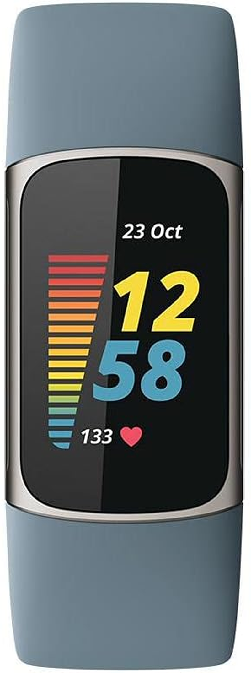 Fitbit Charge 5 + Fitbit Premium Advanced Health and Fitness Tracker with EDA and Stress Management Tools, Temperature Tracking and Heart Health Insights - Steel Blue/Platinum Stainless Steel image number 4