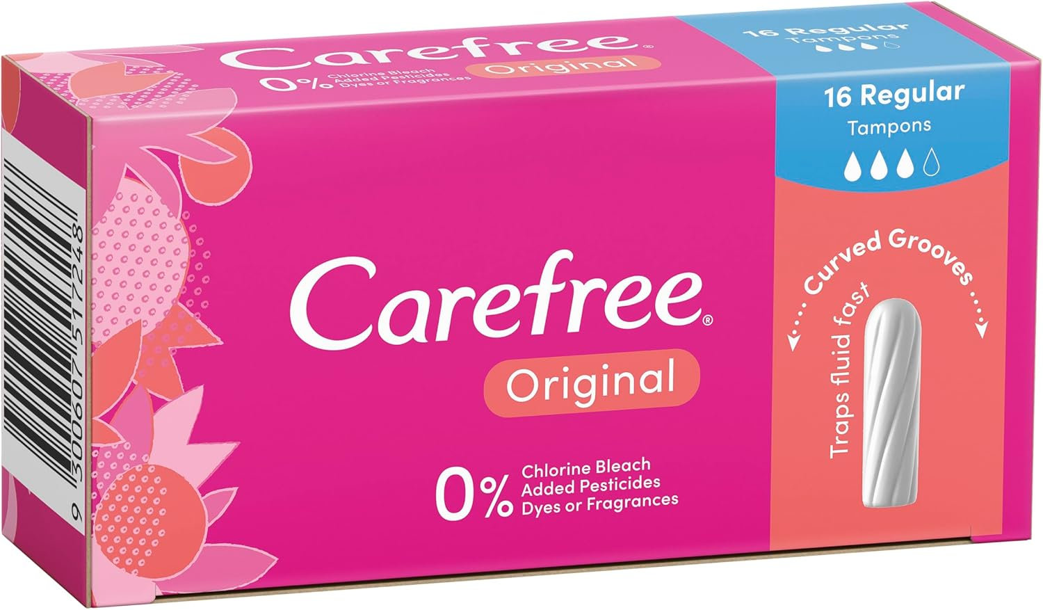Carefree Original Regular Tampons 16 Pack image number 5