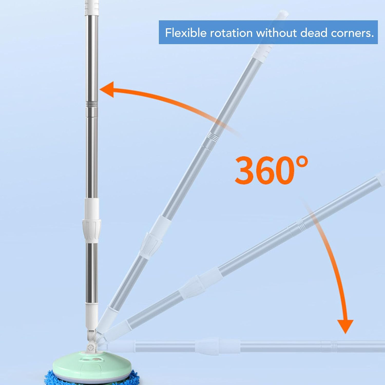 Electric Spin Scrubber, Cordless Cleaning Brush Scrubber with Adjustable Telescopic, Suitable for Bathtub Glass Car (Purplish Blue) (Green) image number 5