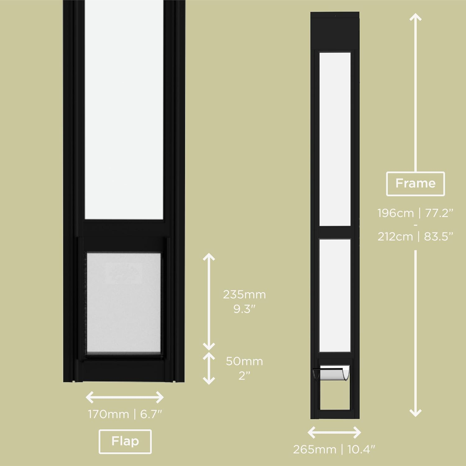 Small Black Glass Patio Pet Door image number 1