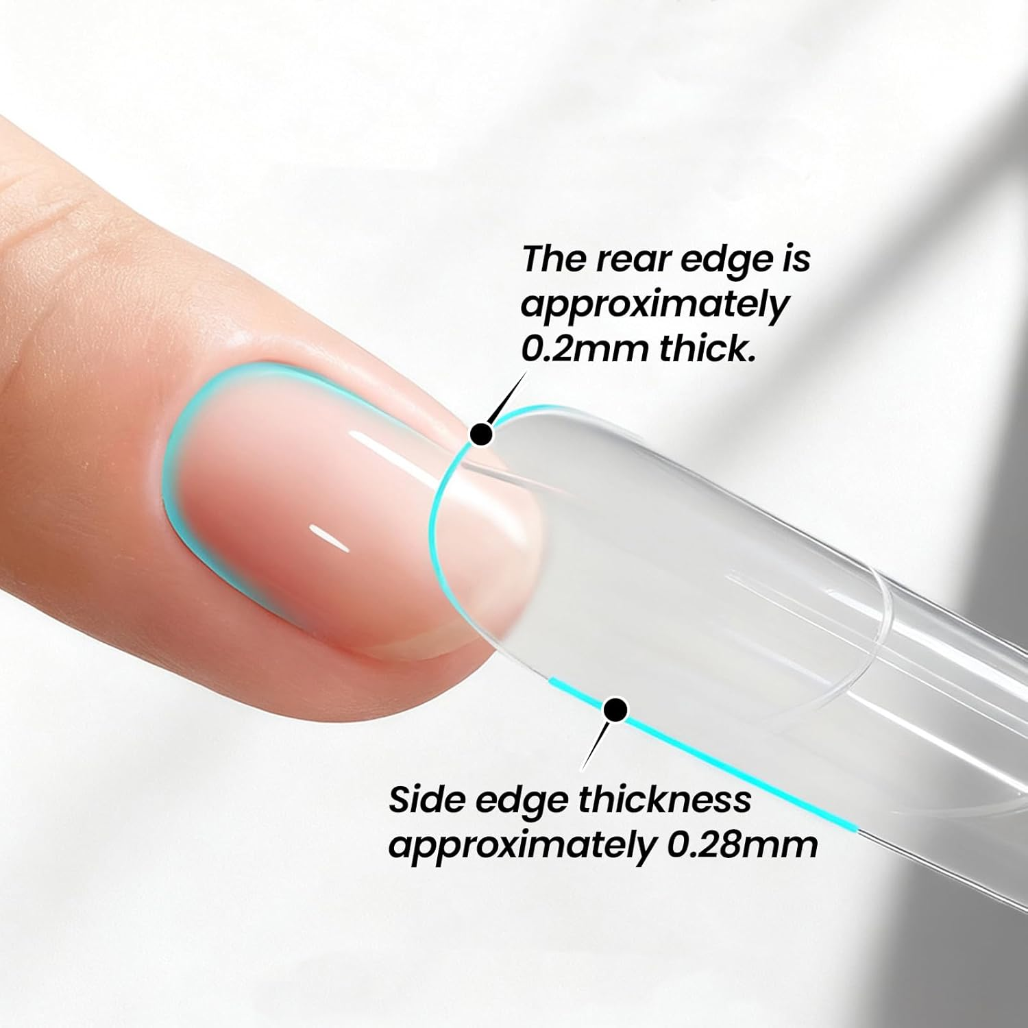 Sandwich Nail Dual Forms - 240Pcs | Almond round Shape Nail Extension Kit with Alignment Guides | Reusable Mold for Builder Gel & Polygel (Almond Round) - Long Coffin Shape image number 3